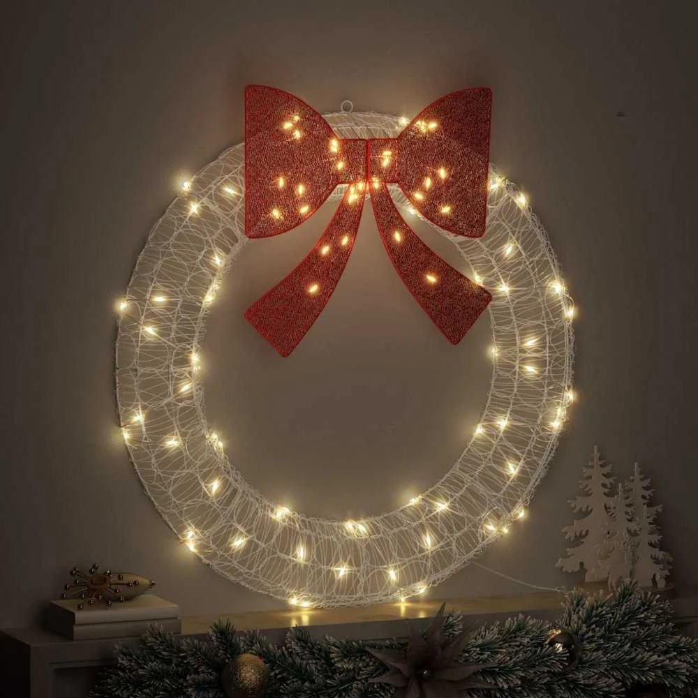 Vainikas 80 LED Šilta balta 92 x 92 x 9,5 cm Akrilas