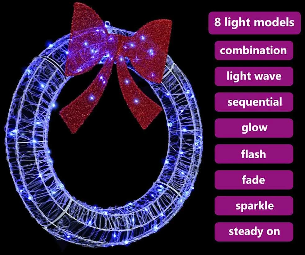 Vainikas 80 LED Mėlyna 92 x 92 x 9,5 cm Akrilas