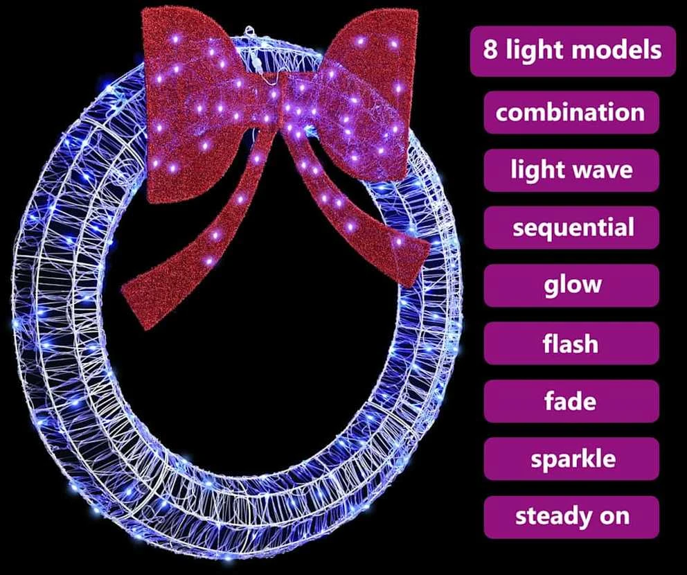 Vainikas 150 LED Mėlyna 120 cm Akrilas