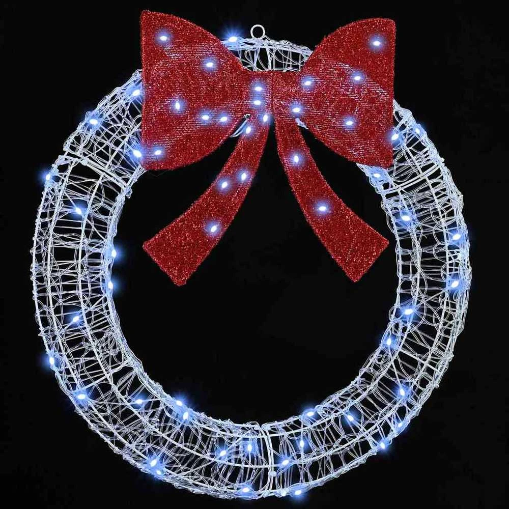 Vainikas 60 LED Šalta balta 76 x 76 x 8,5 cm Akrilas