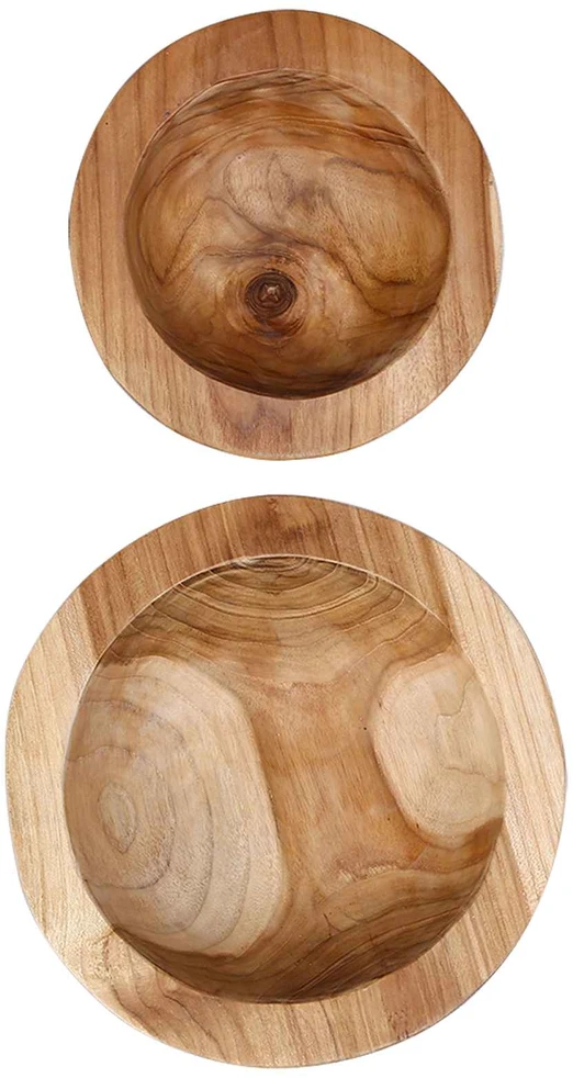Vaisių dubuo JEPARA 2 vnt. Teak medžio rudas