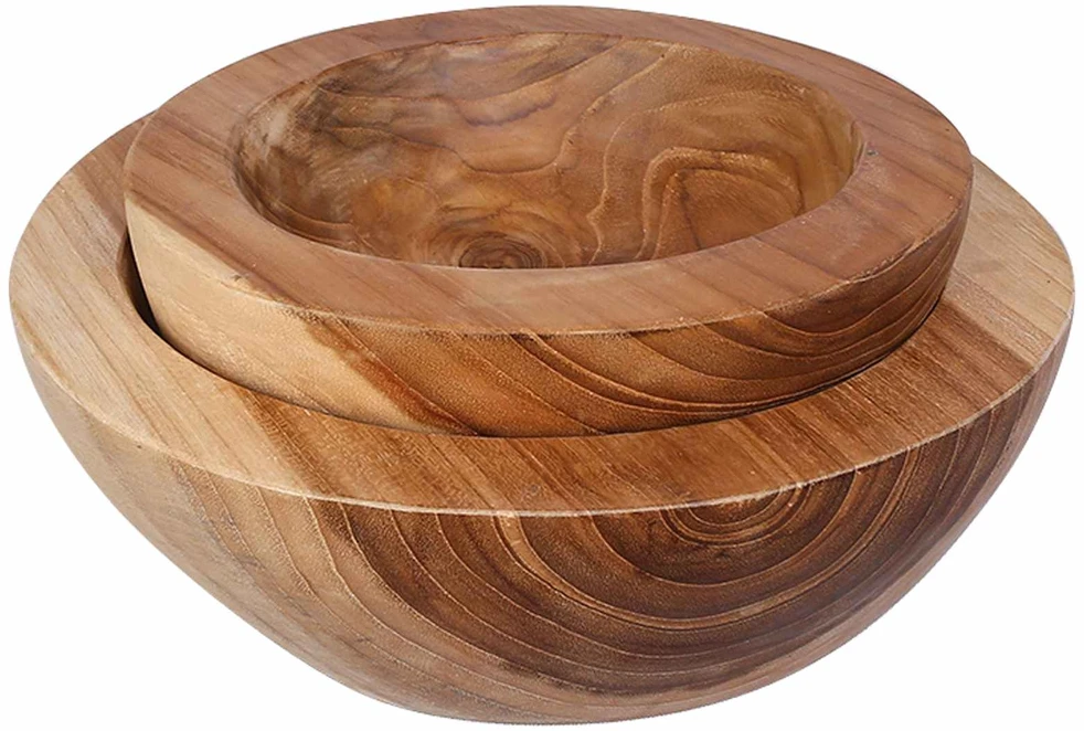 Vaisių dubuo JEPARA 2 vnt. Teak medžio rudas