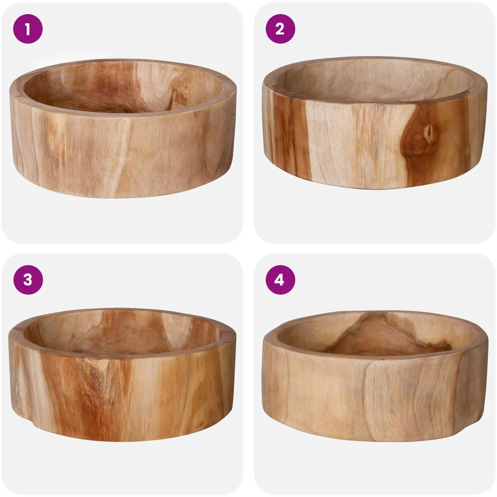 Vaisių dubuo JEPARA Teak medžio rudas Ø 30 cm