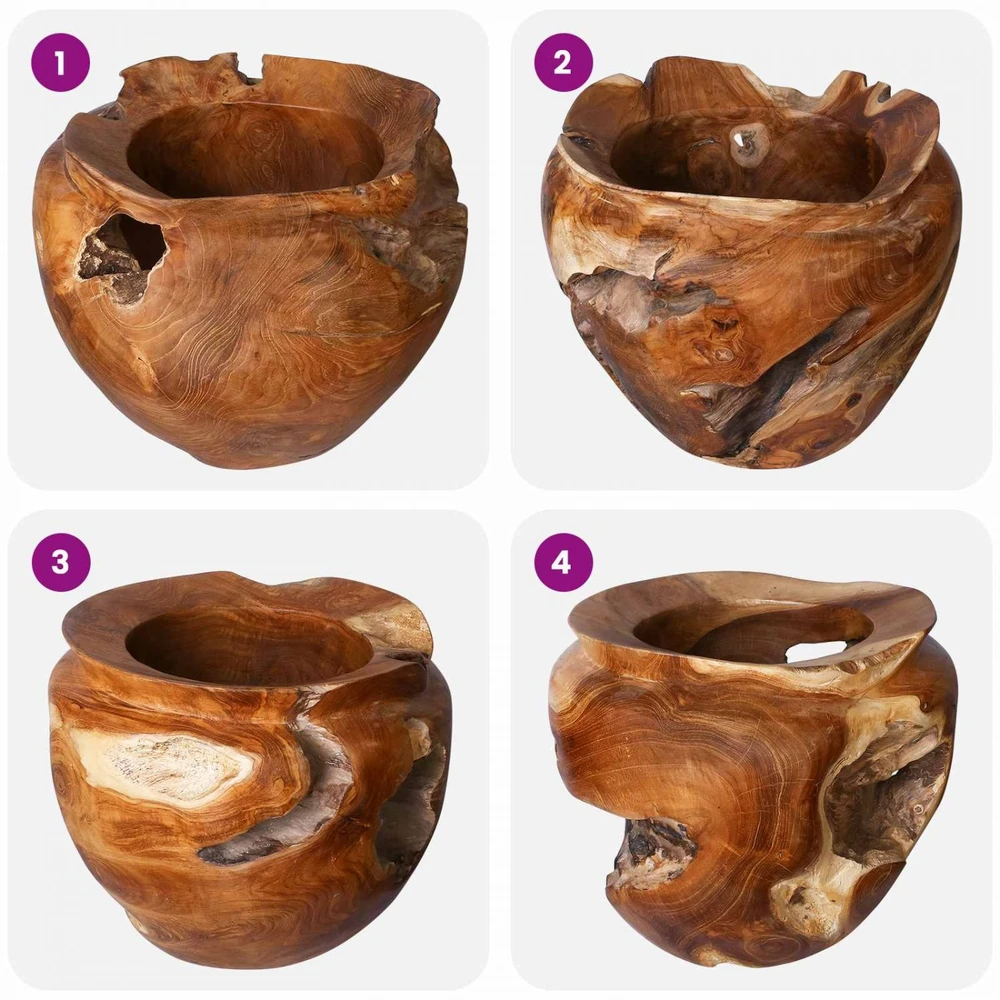 Vaisių dubuo JEPARA Teak medžio rudas Ø 35 cm