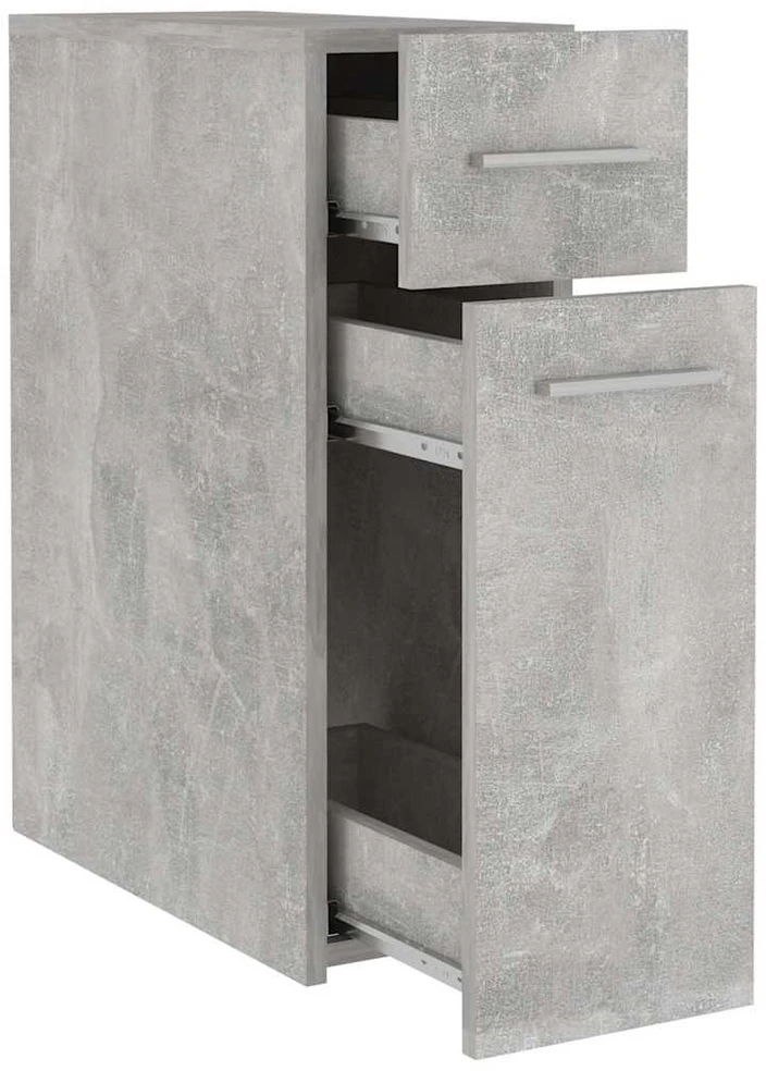 Vaistų spintelė, betono pilka, 20x45,5x60cm, apdirbta mediena
