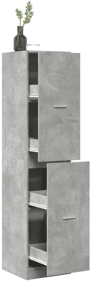 Vaistų spintelė, betono pilkos spalvos, 40x41x174,5cm, mediena