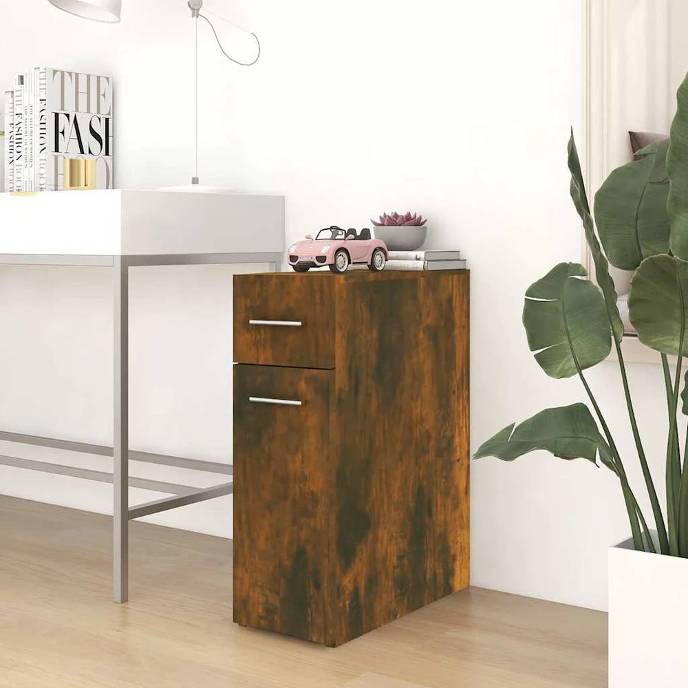 Vaistų spintelė, dūminio ąžuolo spalvos, 20x45,5x60cm, mediena