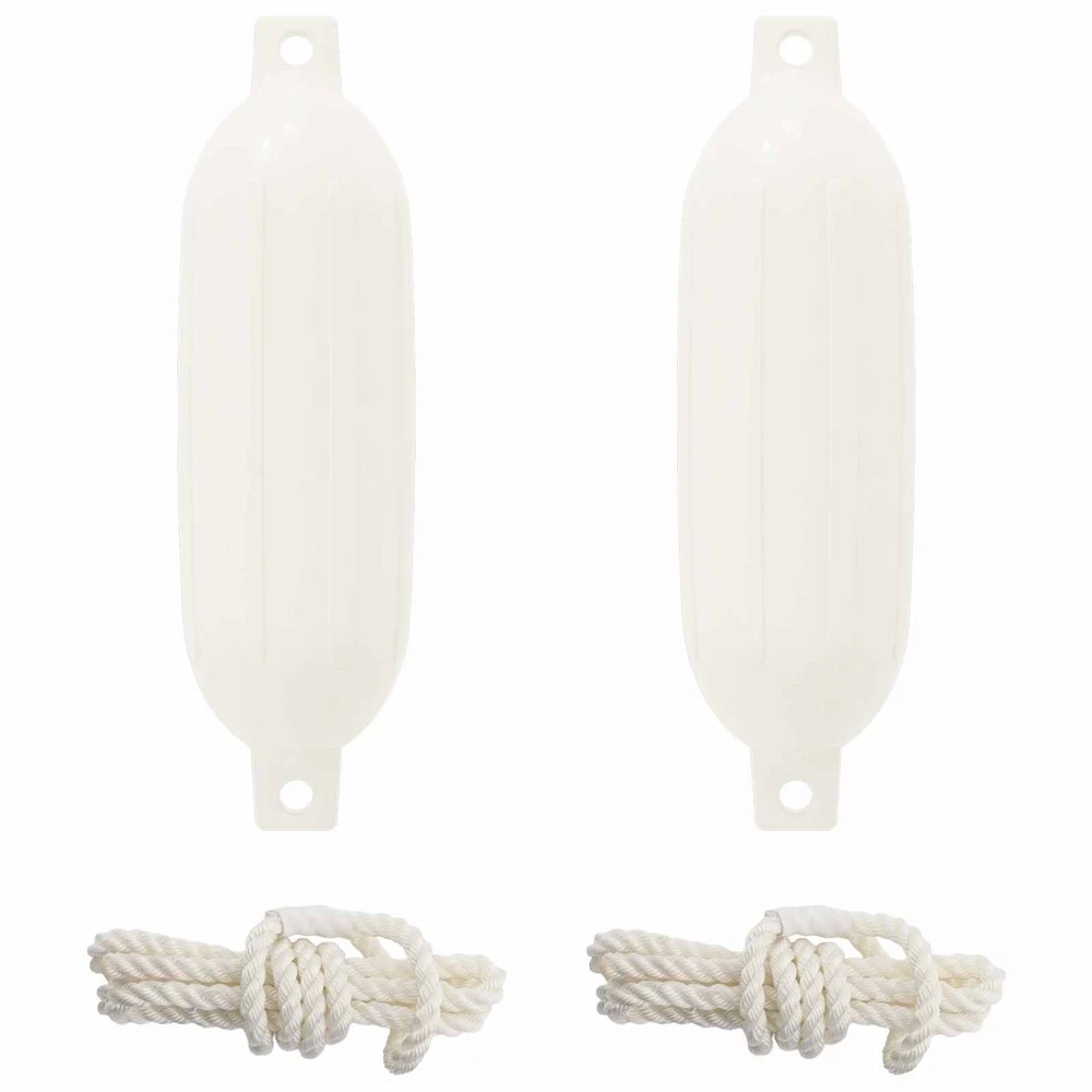 Valčių fenderiai 2 vnt. Ø 11 x 40 cm Balta PVC