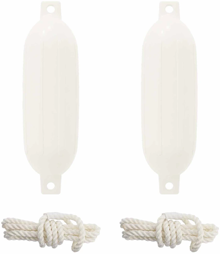 Valčių fenderiai 2 vnt. Ø 11 x 40 cm Balta PVC