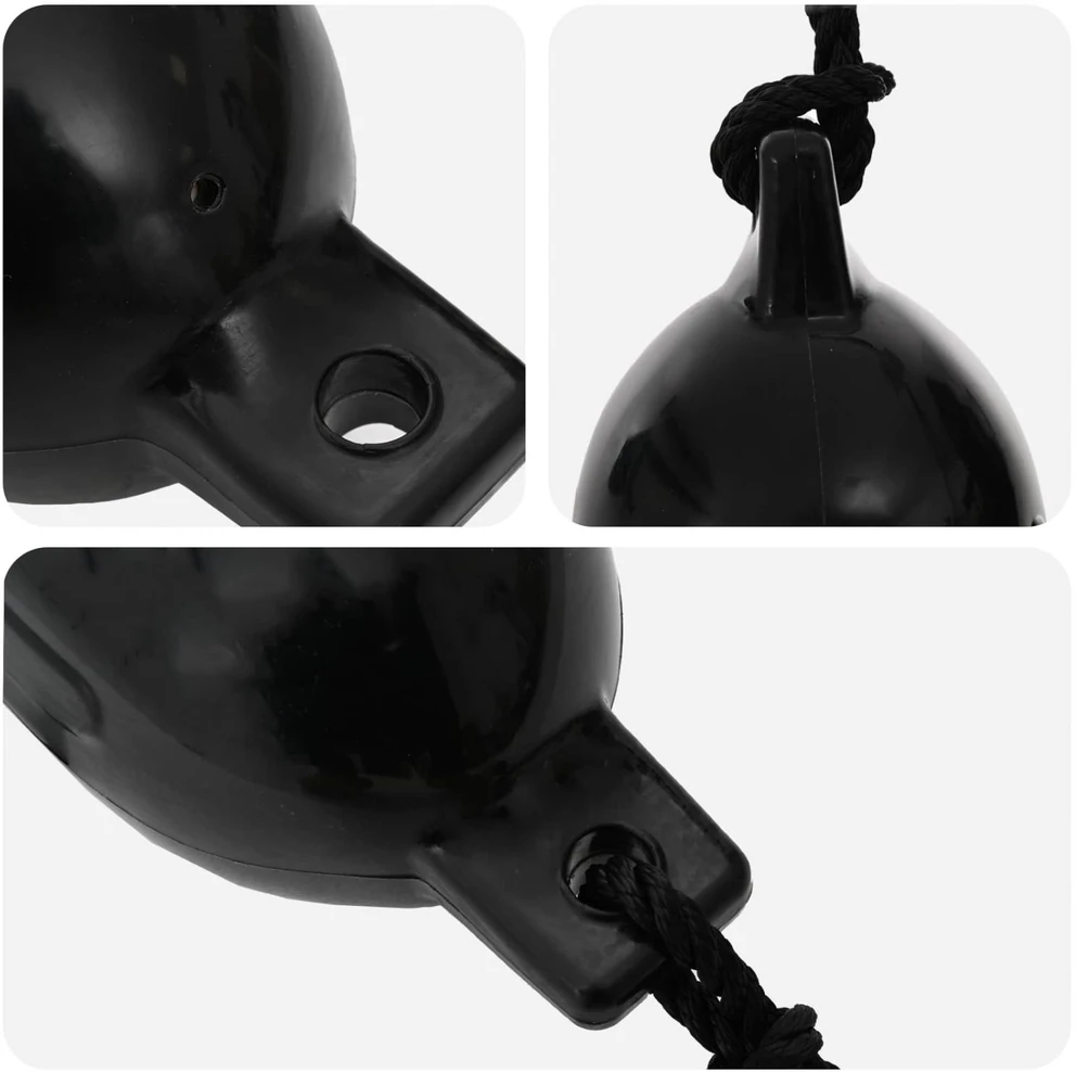 Valčių fenderiai 2 vnt. Ø 14 x 50 cm Juoda PVC