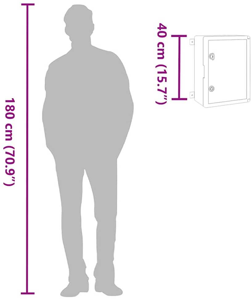 Control Cabinet Pilka 37 x 16,5 x 40 cm ABS plastikas