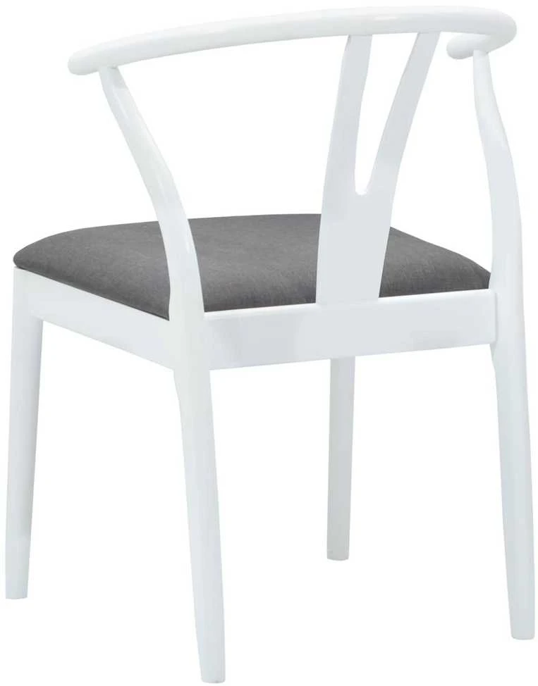 Valgomasis krėslas 2 vnt. Kietas gumos medis Balta ir pilka