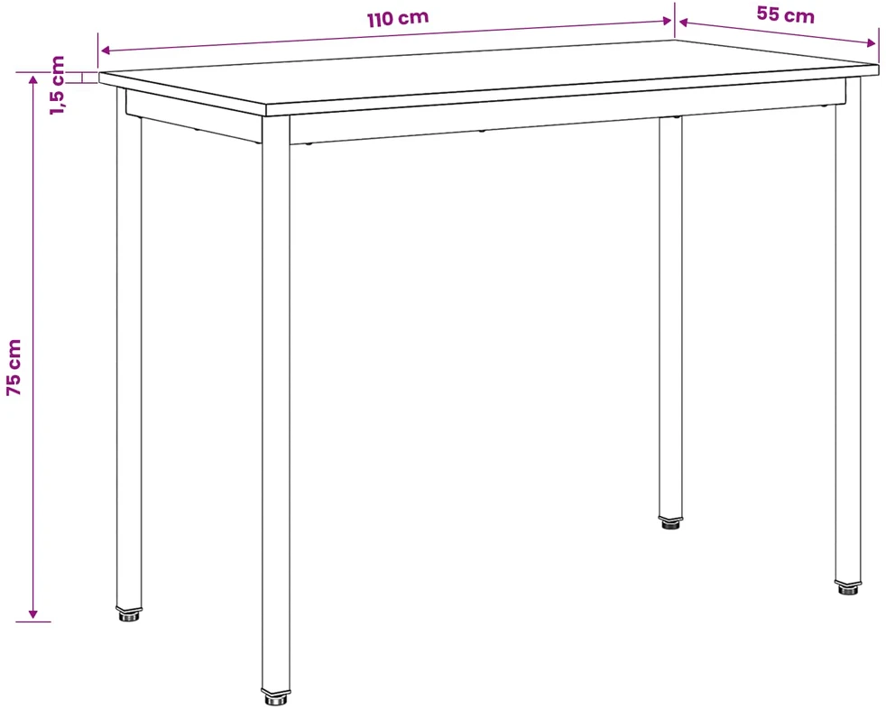 Valgomieji stalai 110 x 55 x 75 cm Apdirbta mediena