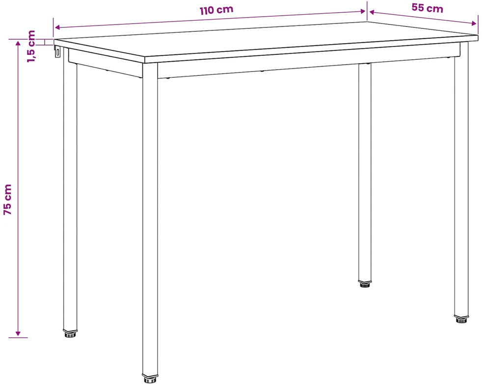 Valgomieji stalai 110 x 55 x 75 cm Apdirbta mediena
