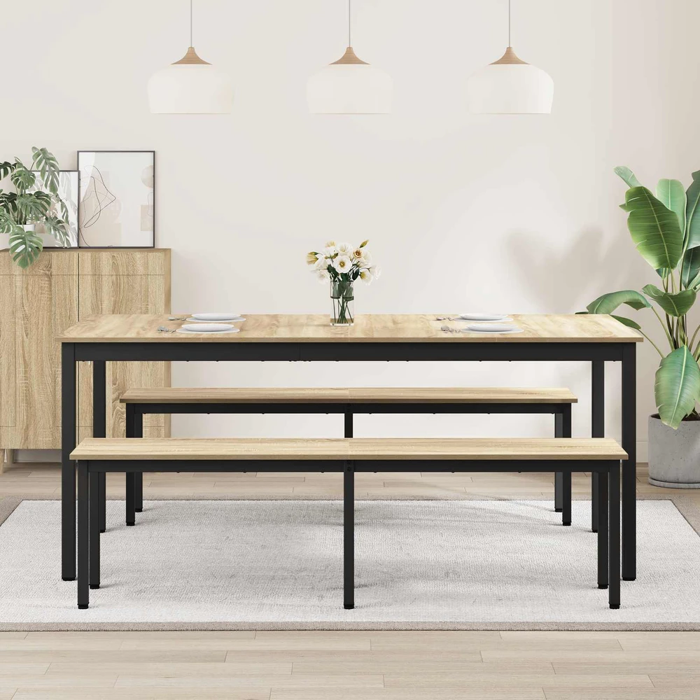 Valgomieji stalai 180 x 90 x 75 cm Apdirbta mediena