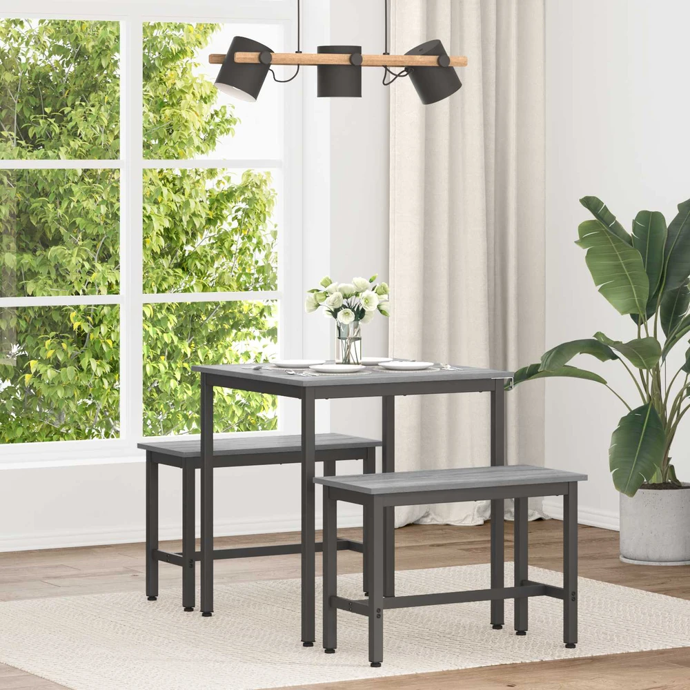 Valgomieji stalai 70 x 70 x 75 cm Apdirbta mediena Pilka Sonoma