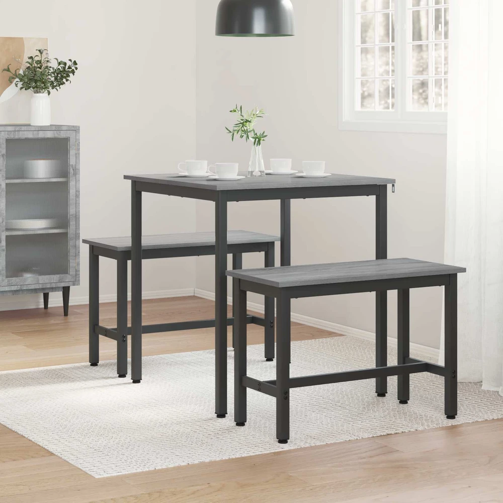 Valgomieji stalai 70 x 70 x 75 cm Apdirbta mediena Pilka Sonoma