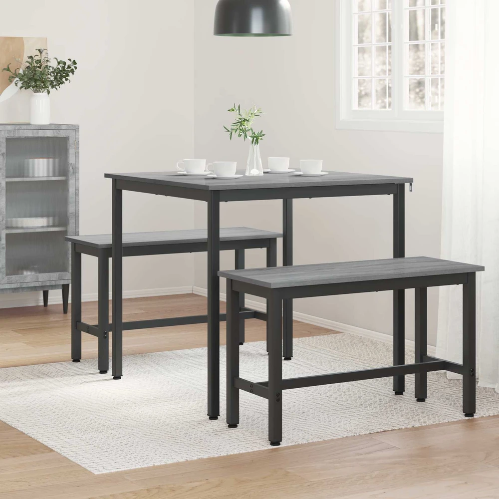 Valgomieji stalai 80 x 80 x 75 cm Apdirbta mediena Pilka Sonoma