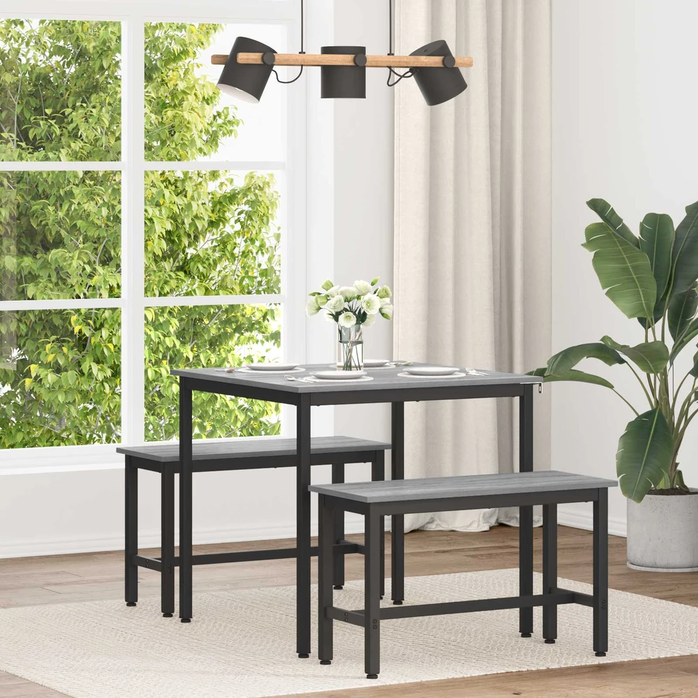 Valgomieji stalai 80 x 80 x 75 cm Apdirbta mediena Pilka Sonoma