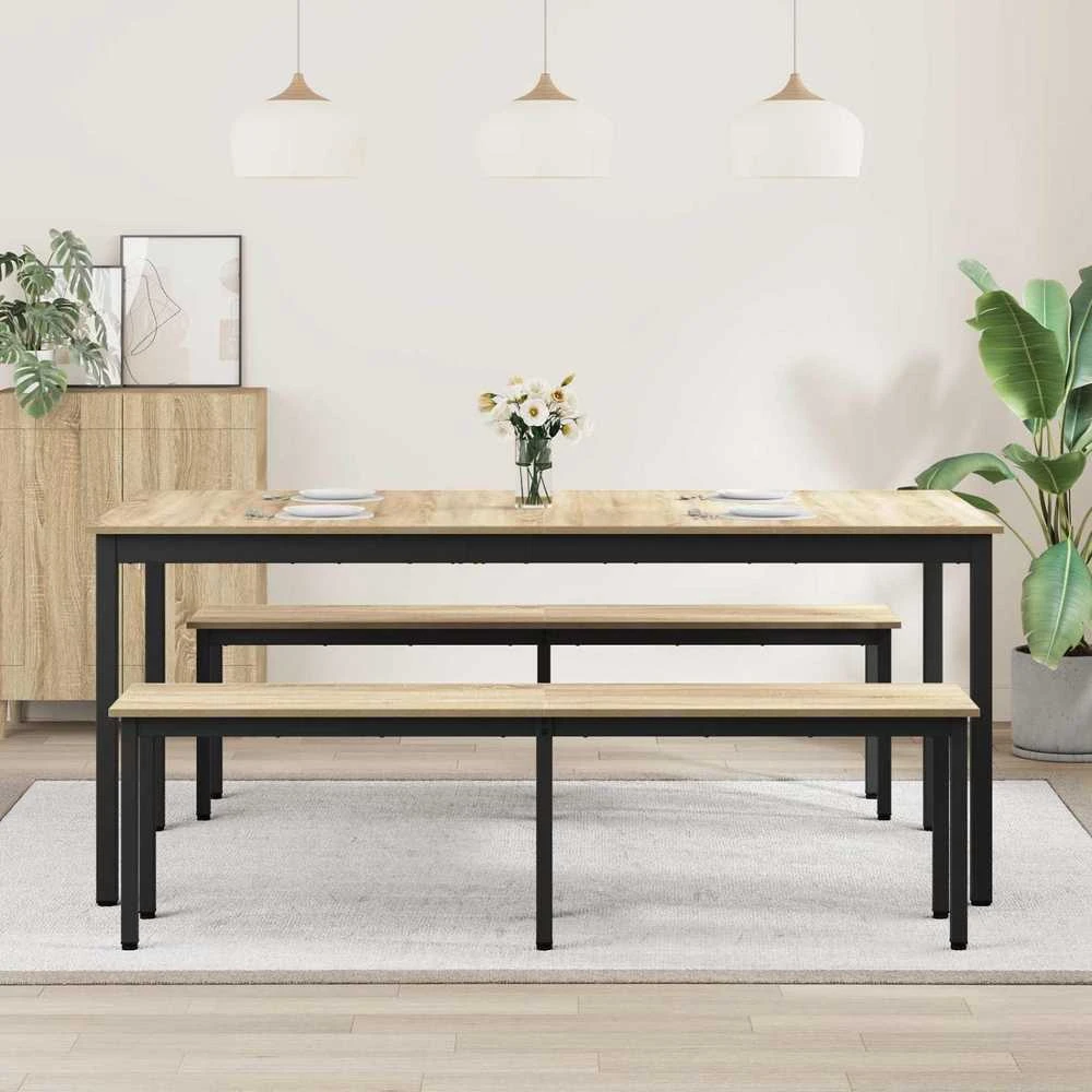 Valgomieji stalai 180 x 90 x 75 cm Apdirbta mediena