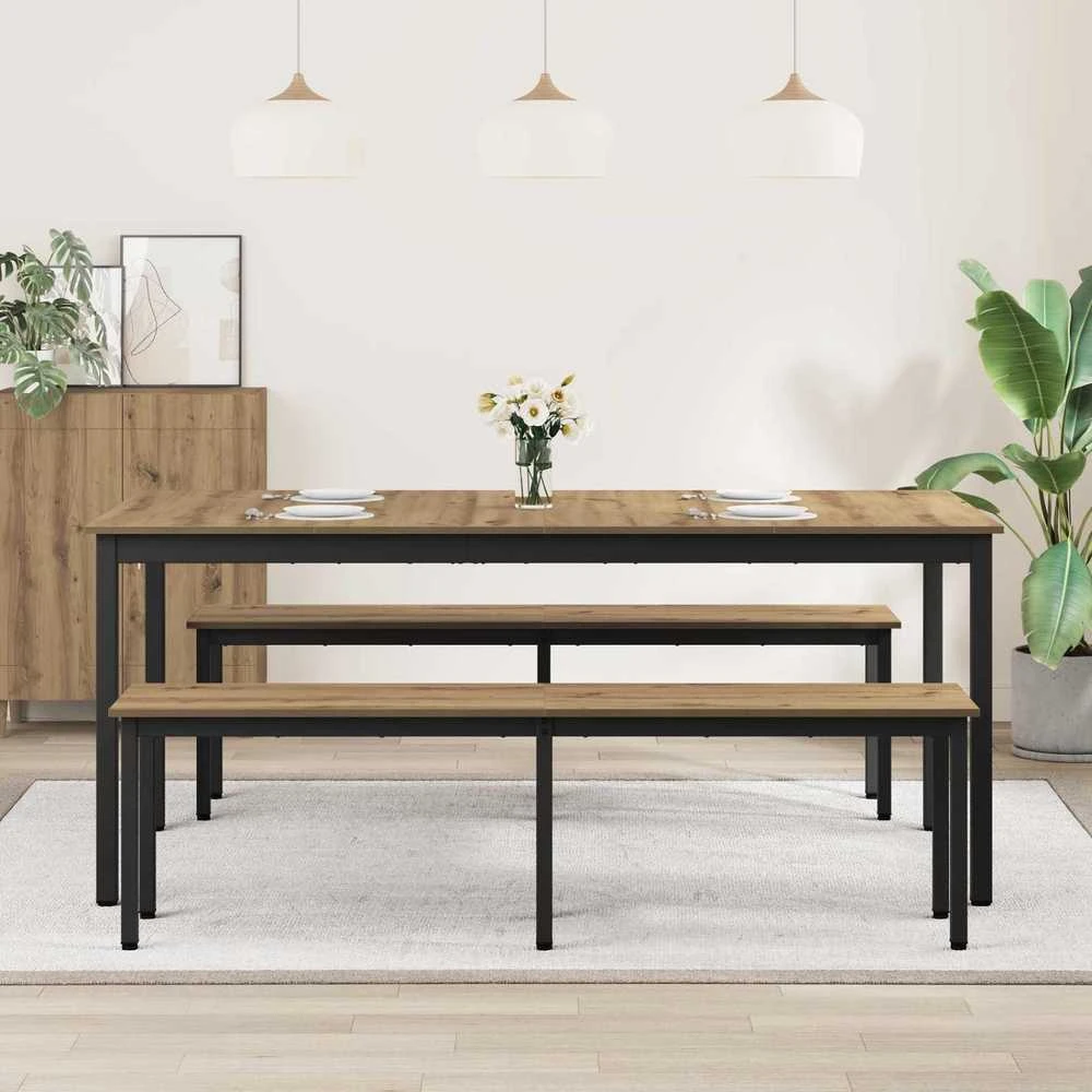 Valgomieji stalai 180 x 90 x 75 cm Apdirbta mediena