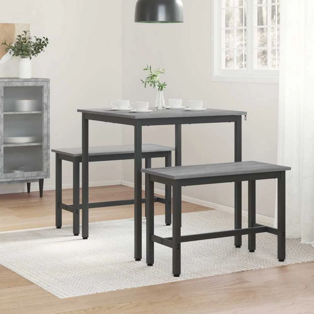 Valgomieji stalai 70 x 70 x 75 cm Apdirbta mediena Pilka Sonoma