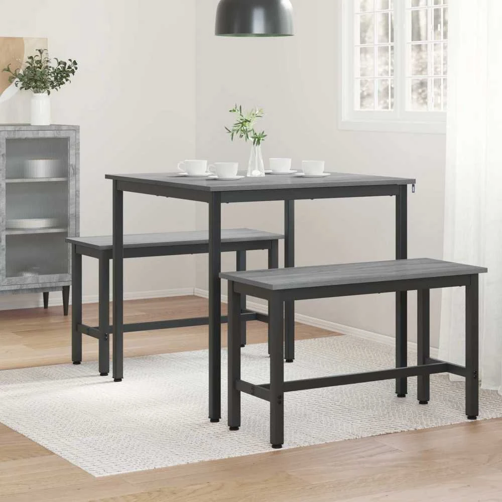 Valgomieji stalai 80 x 80 x 75 cm Apdirbta mediena Pilka Sonoma