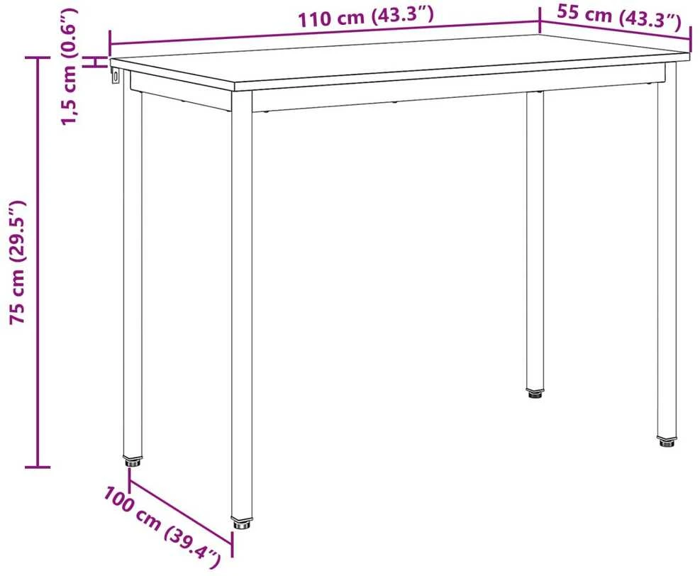 Valgomieji stalai 110 x 55 x 75 cm METALAS Stačiakampio