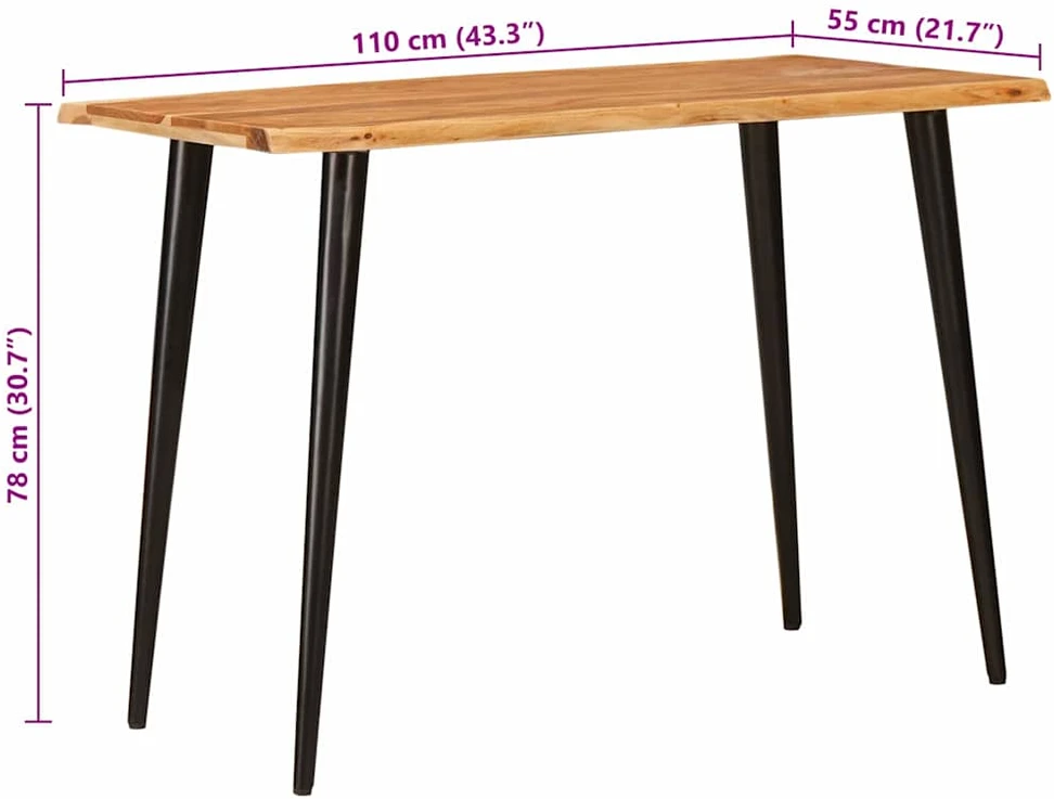 Valgomieji stalai Ruda ir juoda 110 x 55 x 78 cm