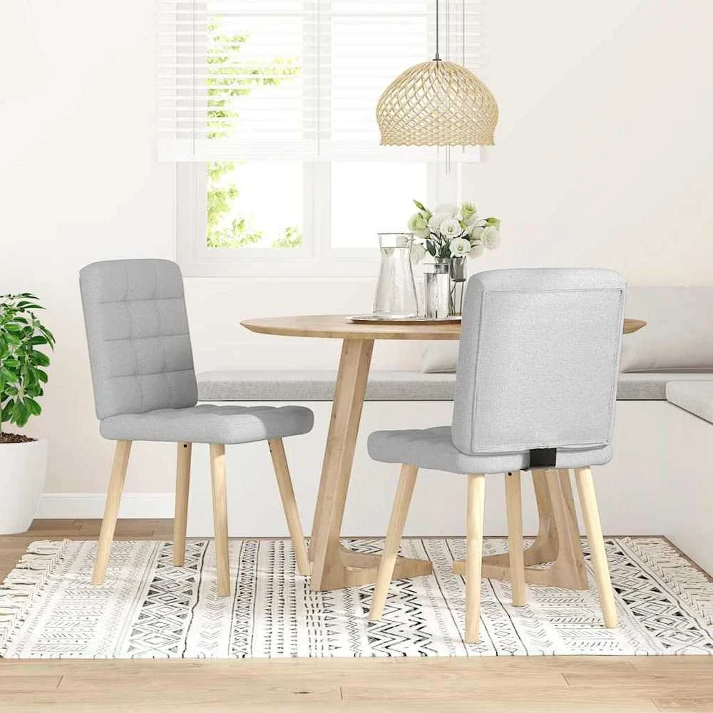 Bigbuy Home Valgomojo kėdės, 2vnt., pilkos spalvos, audinys