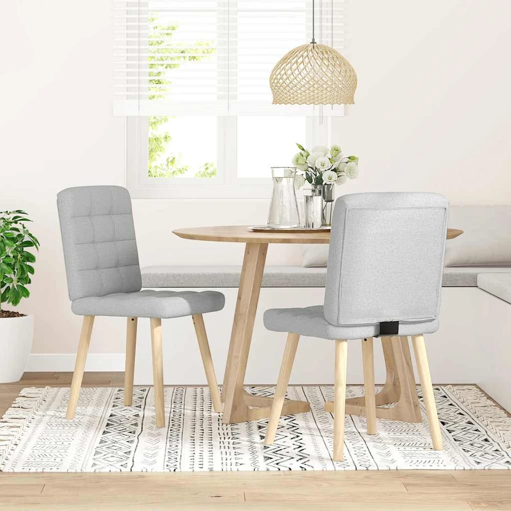 Bigbuy Home Valgomojo kėdės, 2vnt., pilkos spalvos, audinys
