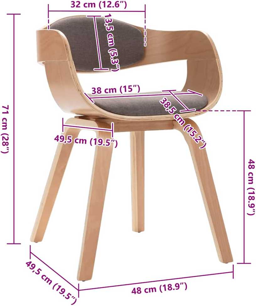 Valgomojo kėdės, 2vnt., taupe, išlenkta mediena ir audinys