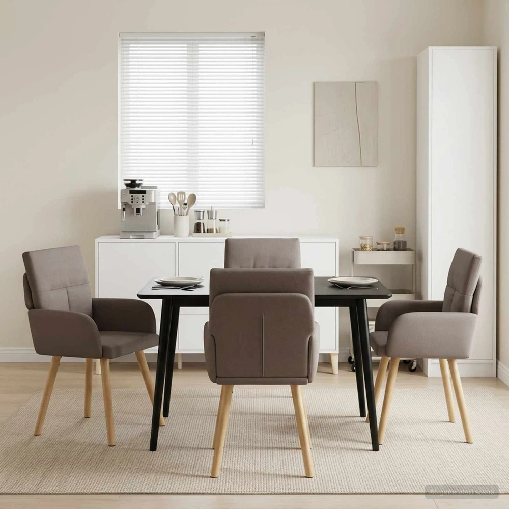 Valgomojo kėdės 4 vnt. Audinys Taupe 60 x 56 x 96 cm