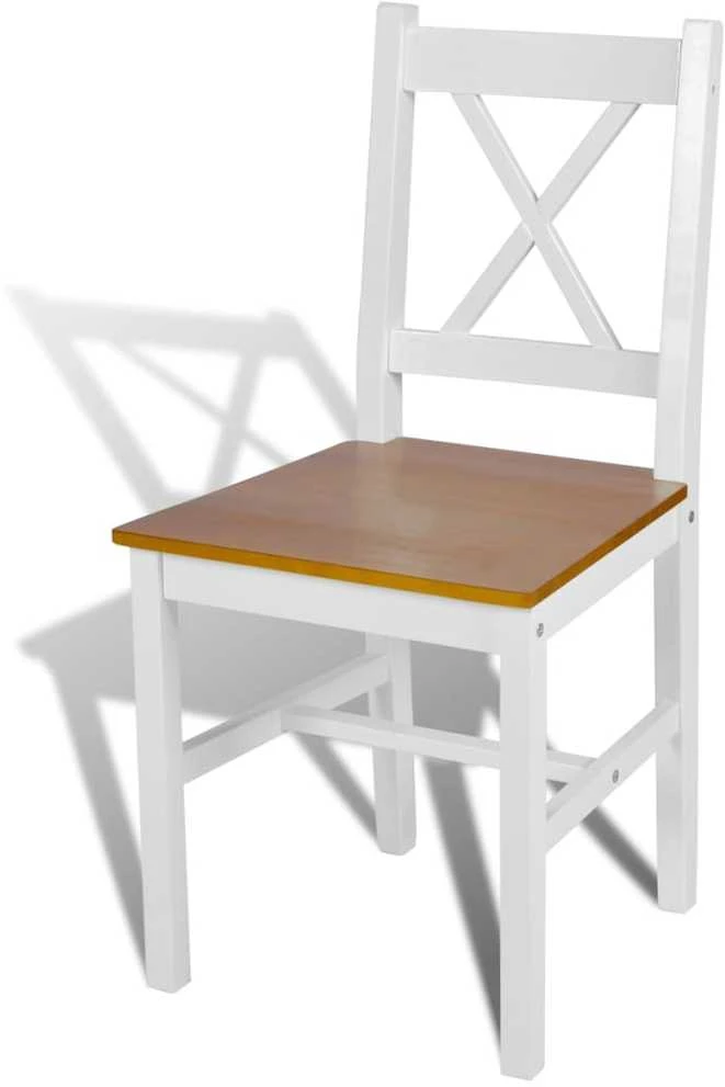 Valgomojo kėdės, 4 vnt., baltos, pušies mediena