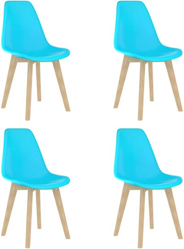 Valgomojo kėdės, 4vnt., mėlynos spalvos, plastikas