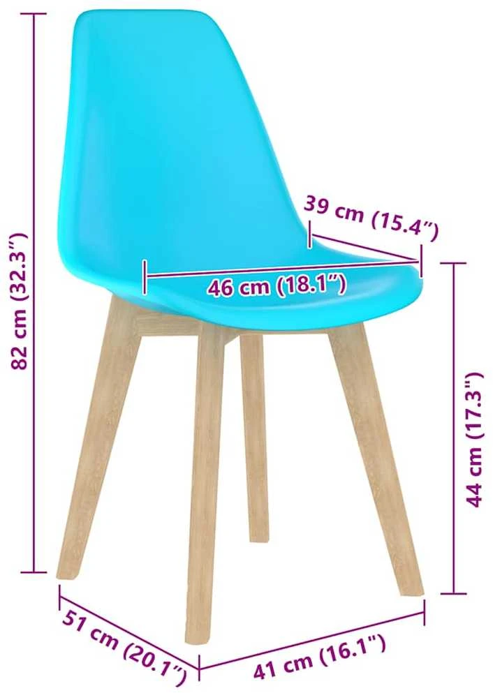 Valgomojo kėdės, 4vnt., mėlynos spalvos, plastikas