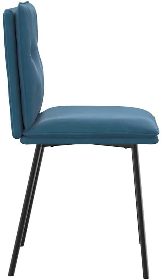 Valgomojo kėdės, 4vnt., mėlynos spalvos, aksomas
