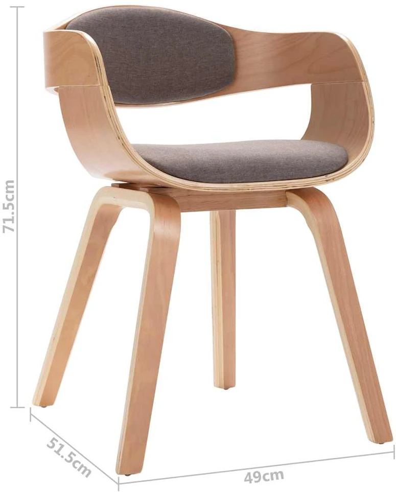Valgomojo kėdės, 4vnt., taupe, išlenkta mediena ir audinys
