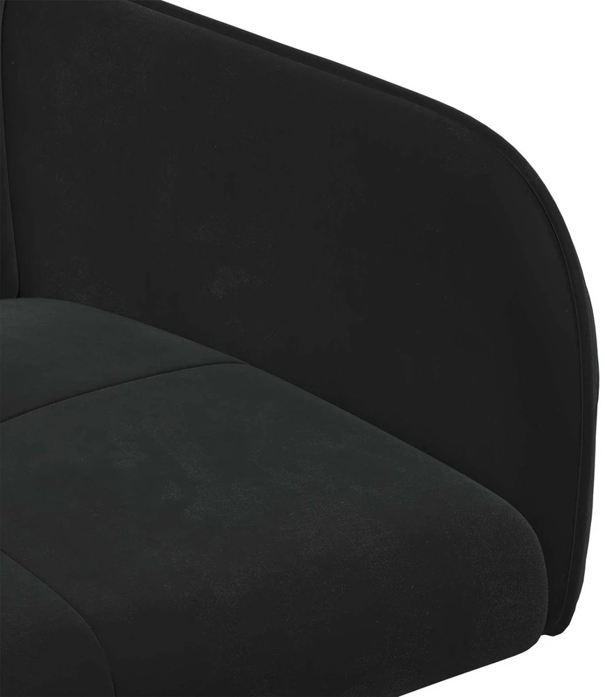 Valgomojo kėdės 6 vnt. Aksomas Juoda 59 x 56,5 x 86 cm