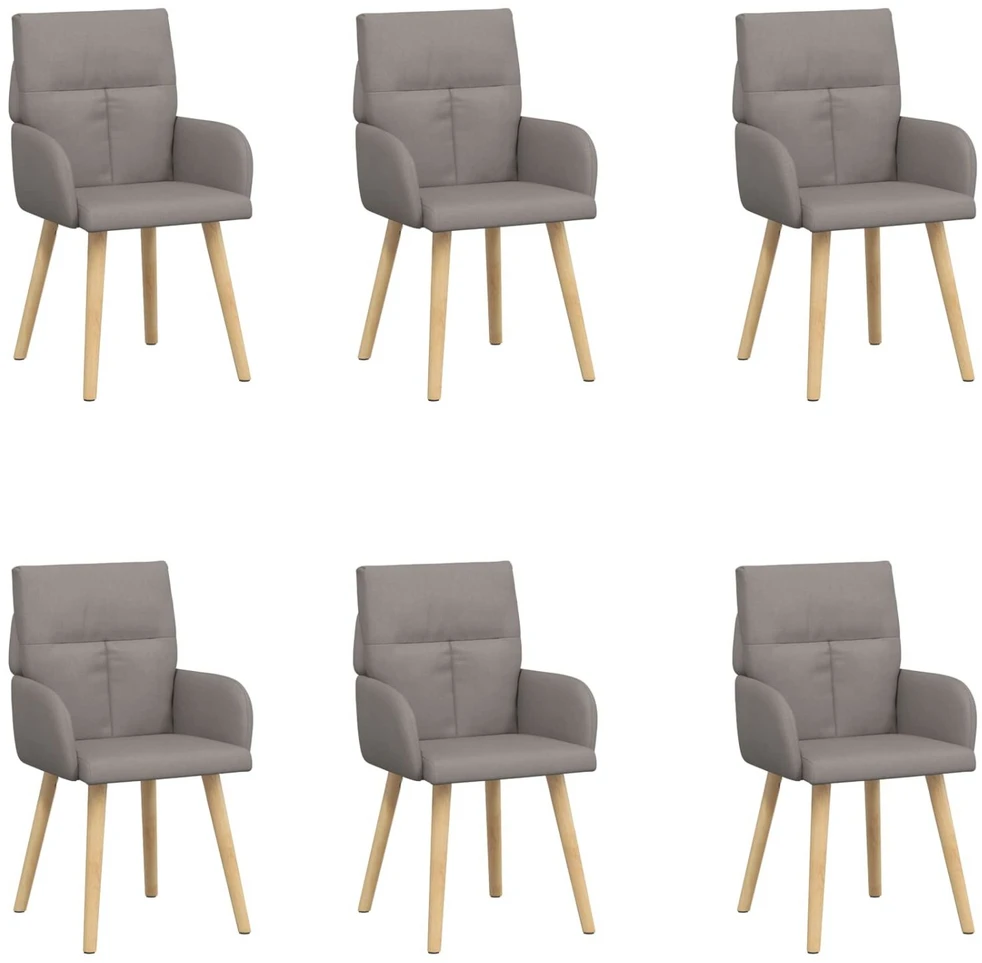 Valgomojo kėdės 6 vnt. Audinys Taupe 60 x 56 x 96 cm