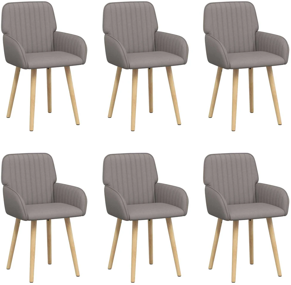 Valgomojo kėdės 6 vnt. Audinys Taupe 56,5 x 50 x 87,5 cm