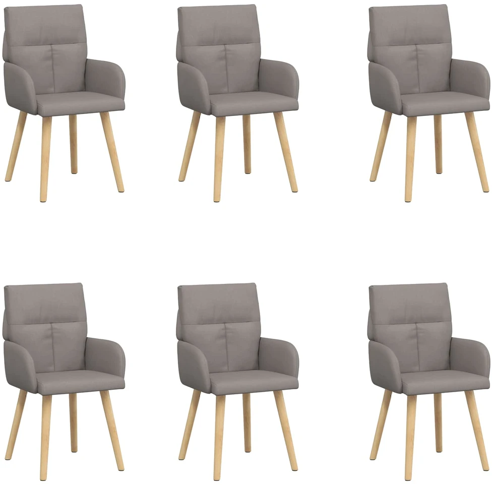 Valgomojo kėdės 6 vnt. Audinys Taupe 60 x 56 x 85 cm