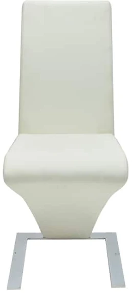 Valgomojo kėdės, 6 vnt., baltos, dirbtinė oda