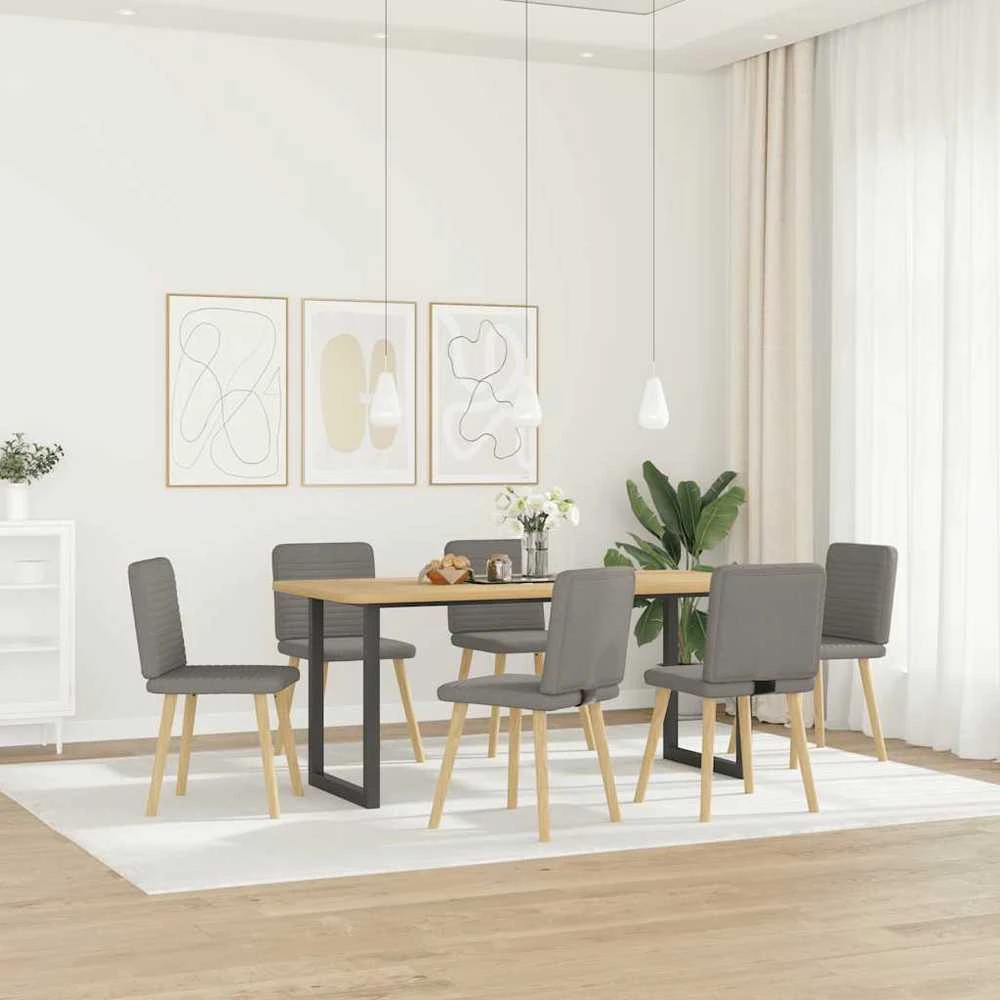Valgomojo kėdės, 6vnt., taupe spalvos, audinys