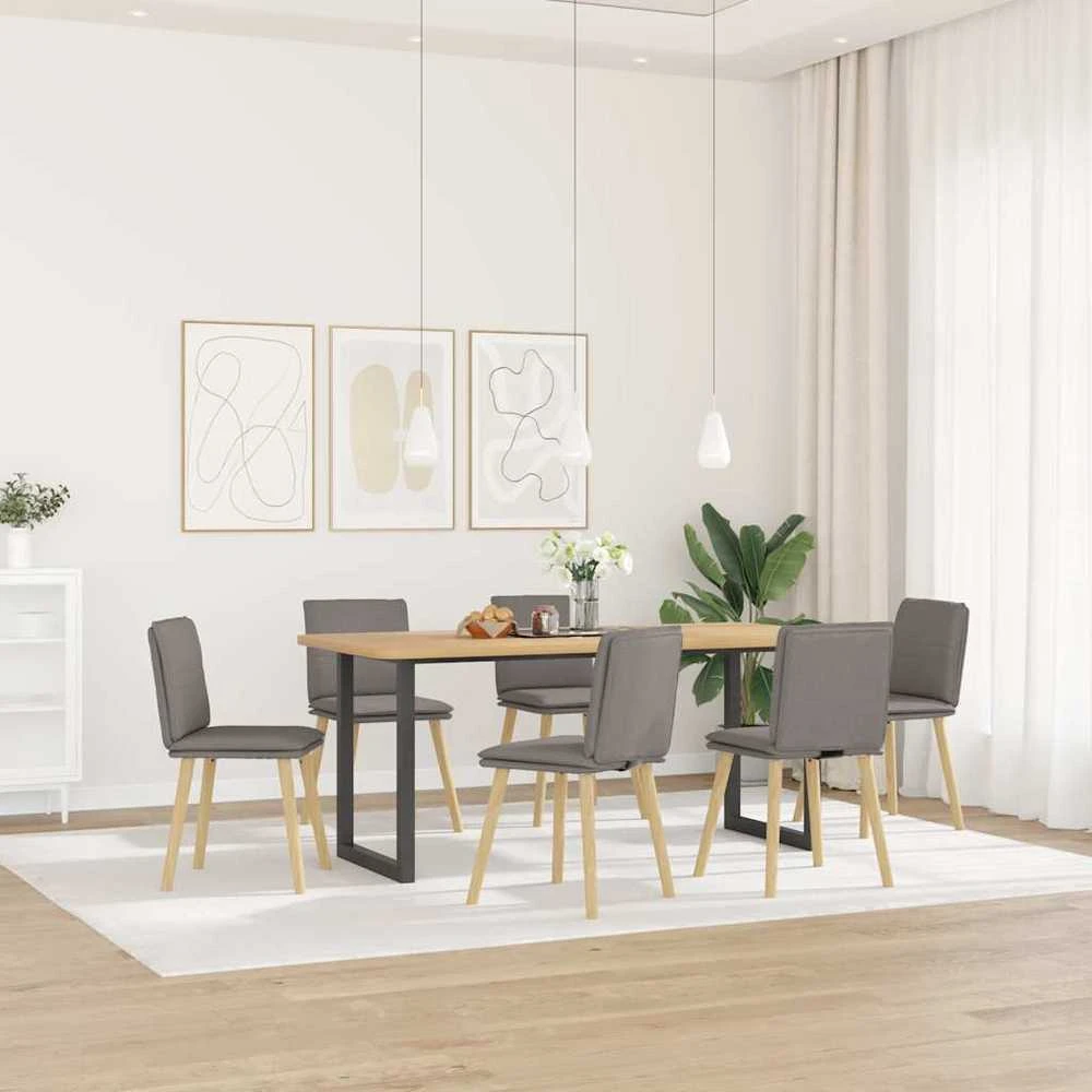 Valgomojo kėdės, 6vnt., taupe spalvos, audinys