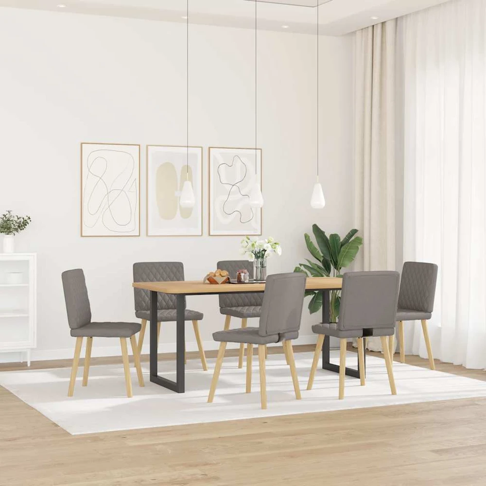 Valgomojo kėdės, 6vnt., taupe spalvos, audinys