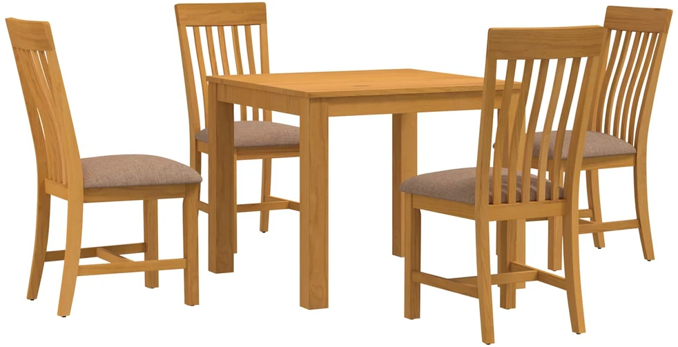 Valgomojo komplektas 5 vnt. Pilka 90 x 90 x 75 cm