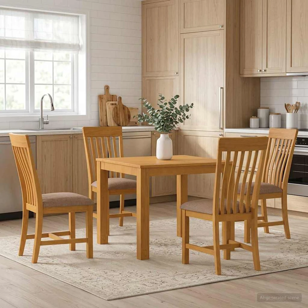 Valgomojo komplektas 5 vnt. Pilka 90 x 90 x 75 cm