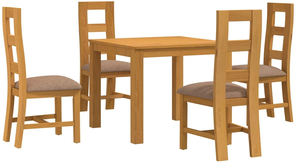Valgomojo komplektas 5 vnt. Pilka 90 x 90 x 75 cm