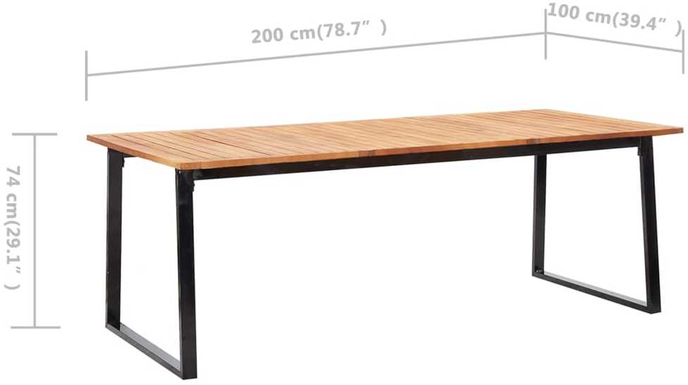 Valgomojo komplektas, 9 dalių, juodas, poliratanas ir akacija